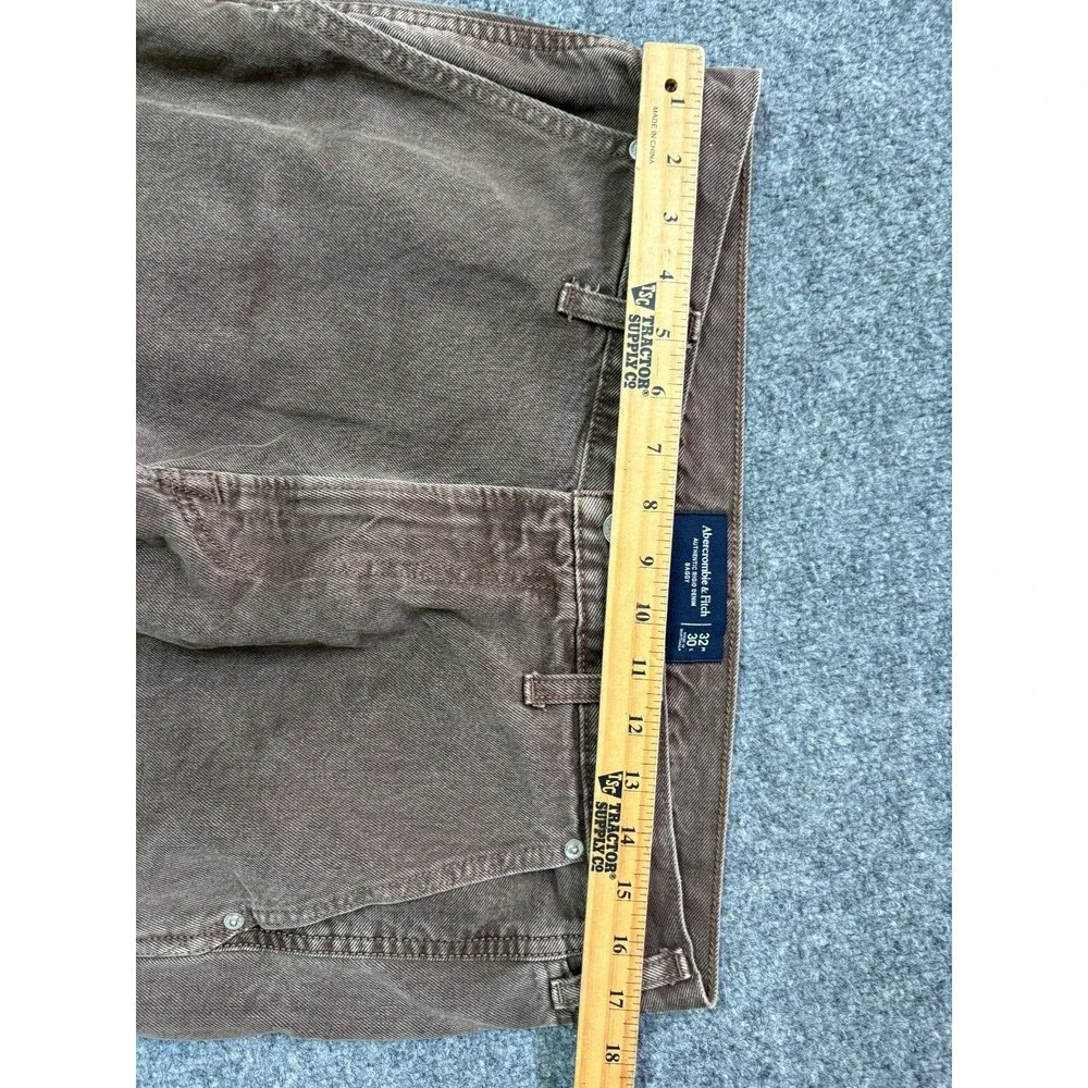 Abercrombie & Fitch Jeans Mens 32x30 Brown Denim Doule Knee Baggy